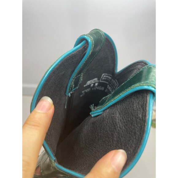 Code West Women’s Size: 9 M Teal Green Leather Cowboy Boots USA Vintage - Picture 9 of 16